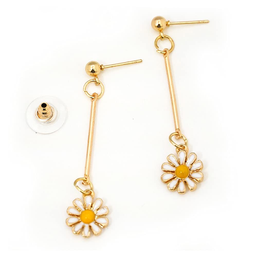【全2色】デージー花ピアス 18Kゴールド S925 フラワーモチーフ 全2色】デージー花ピアス 18Kゴールド S925 フラワーモチーフ